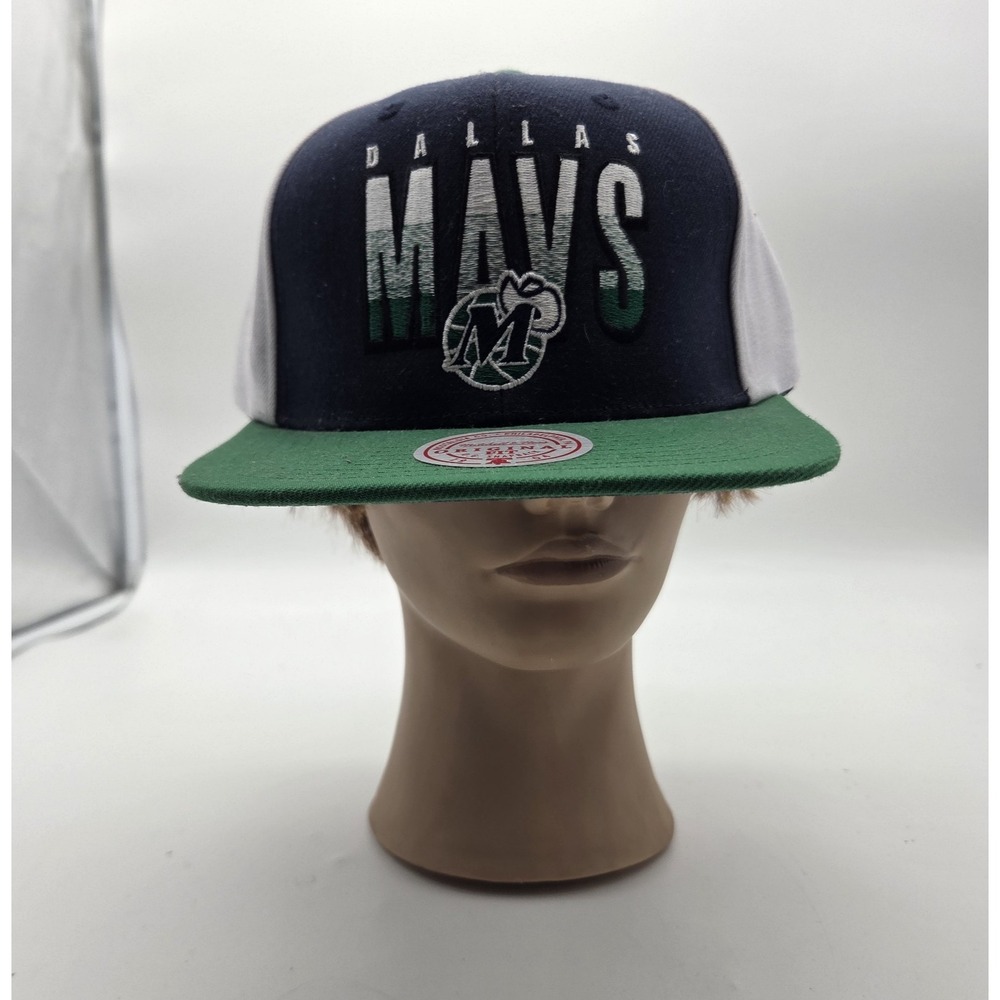 Mitchell & Ness Dallas Mavs Mavericks Snapback Hat NBA Billboard Blue / Green